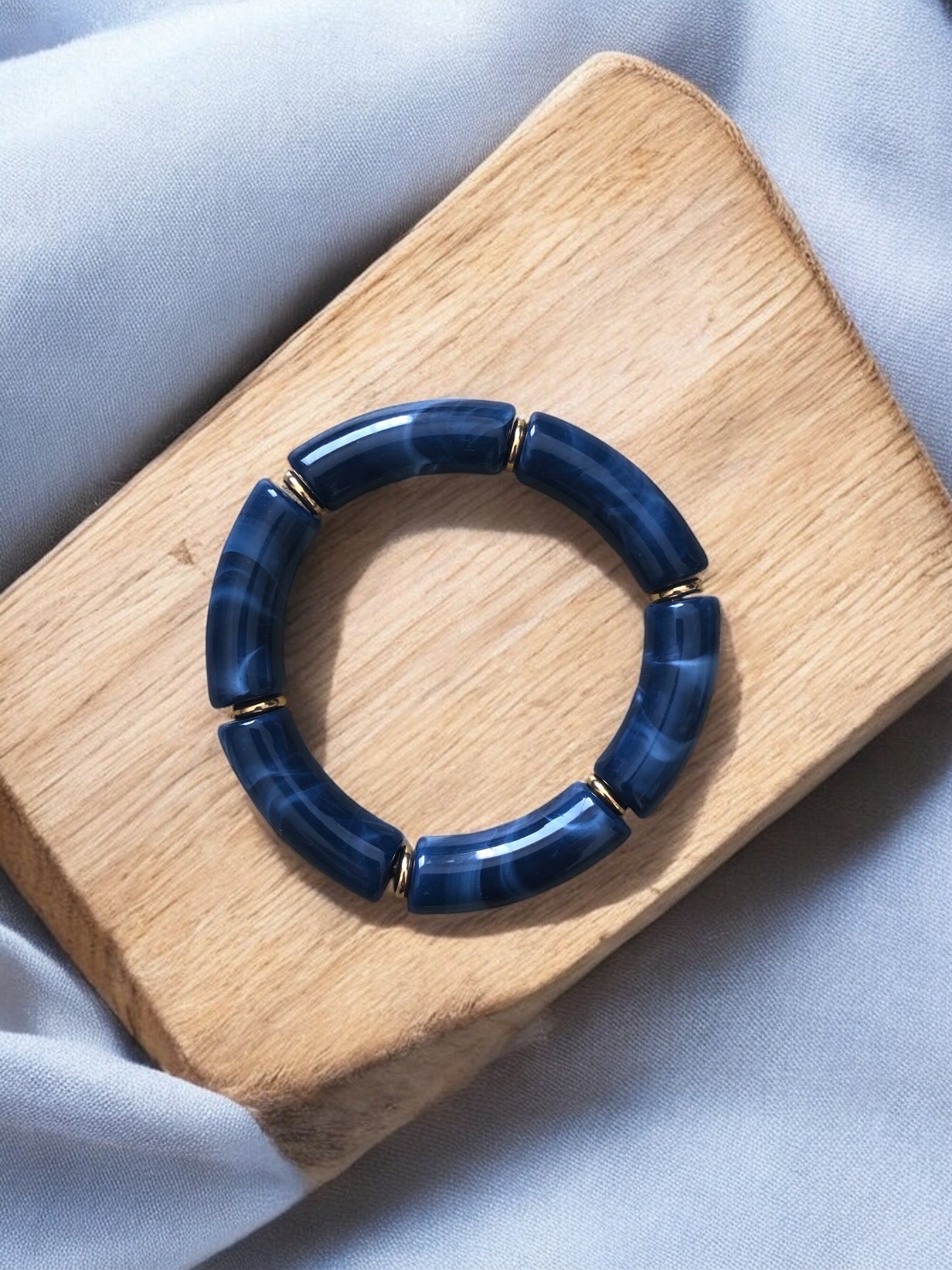 Bracelet tube ton bleu