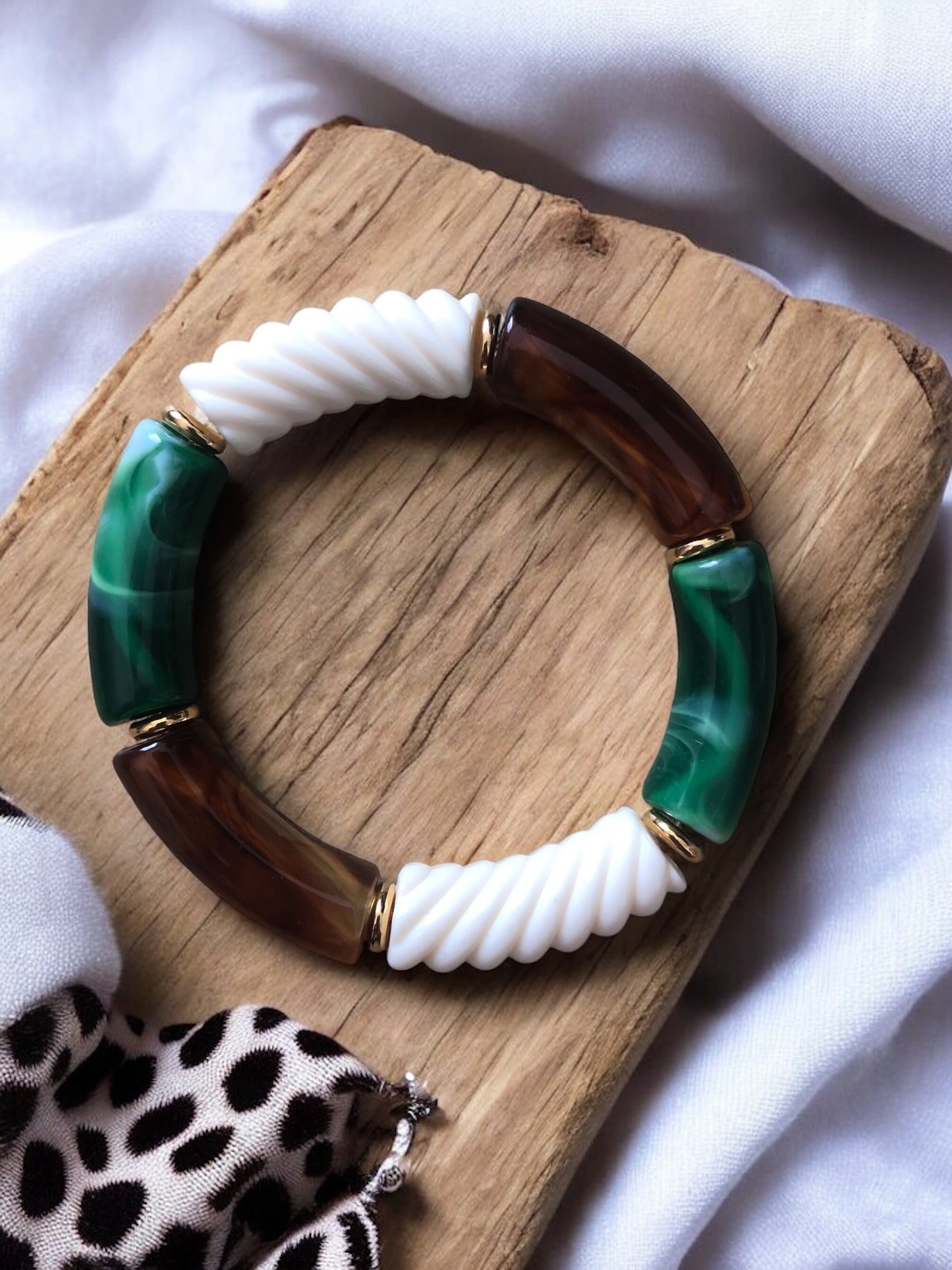 Bracelet tube ton vert