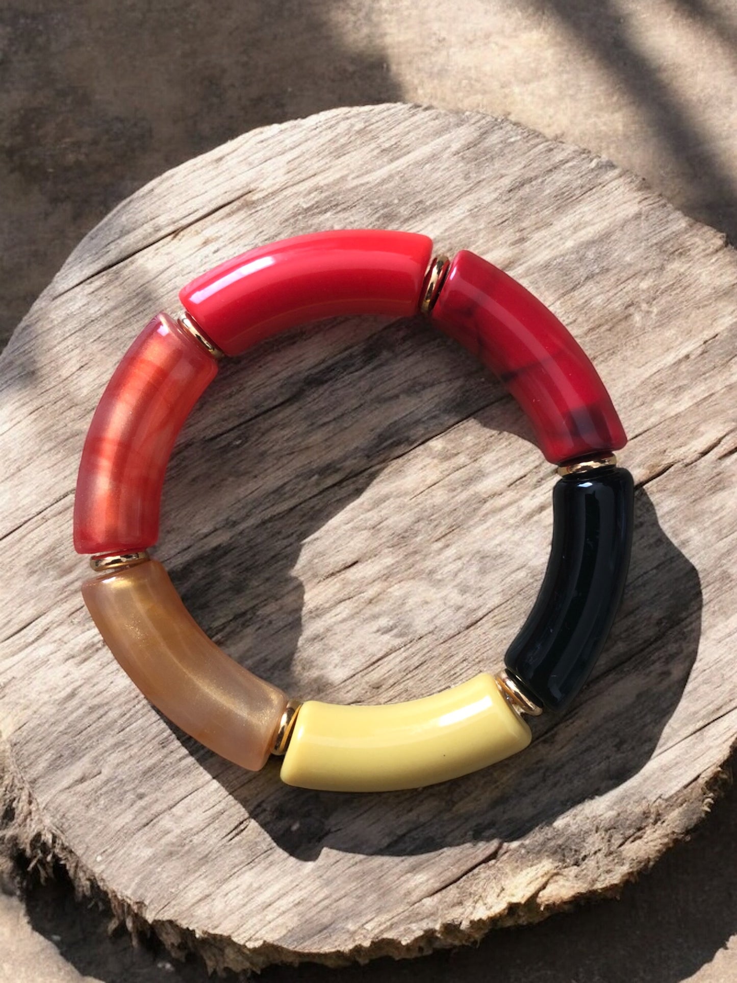 Bracelet tube ton rouge