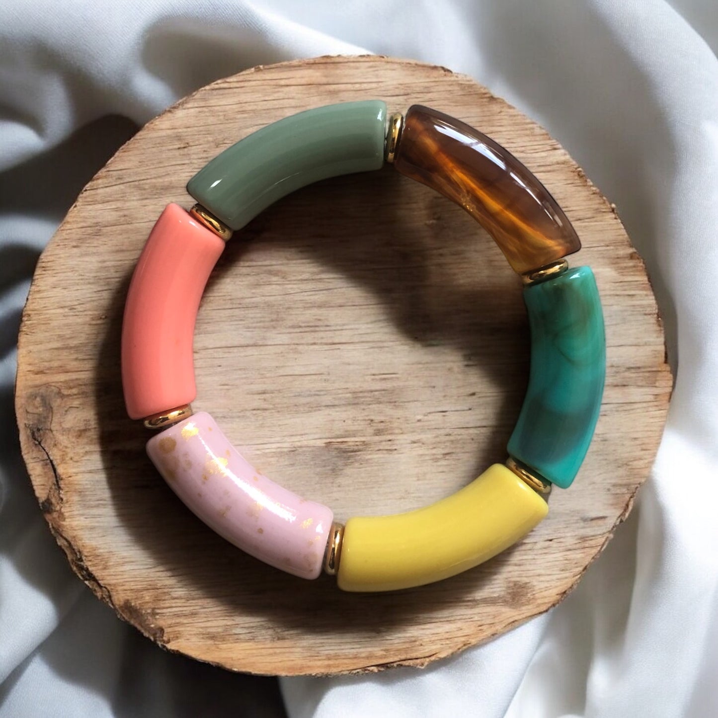 Bracelet tube couleurs d’automne pastel