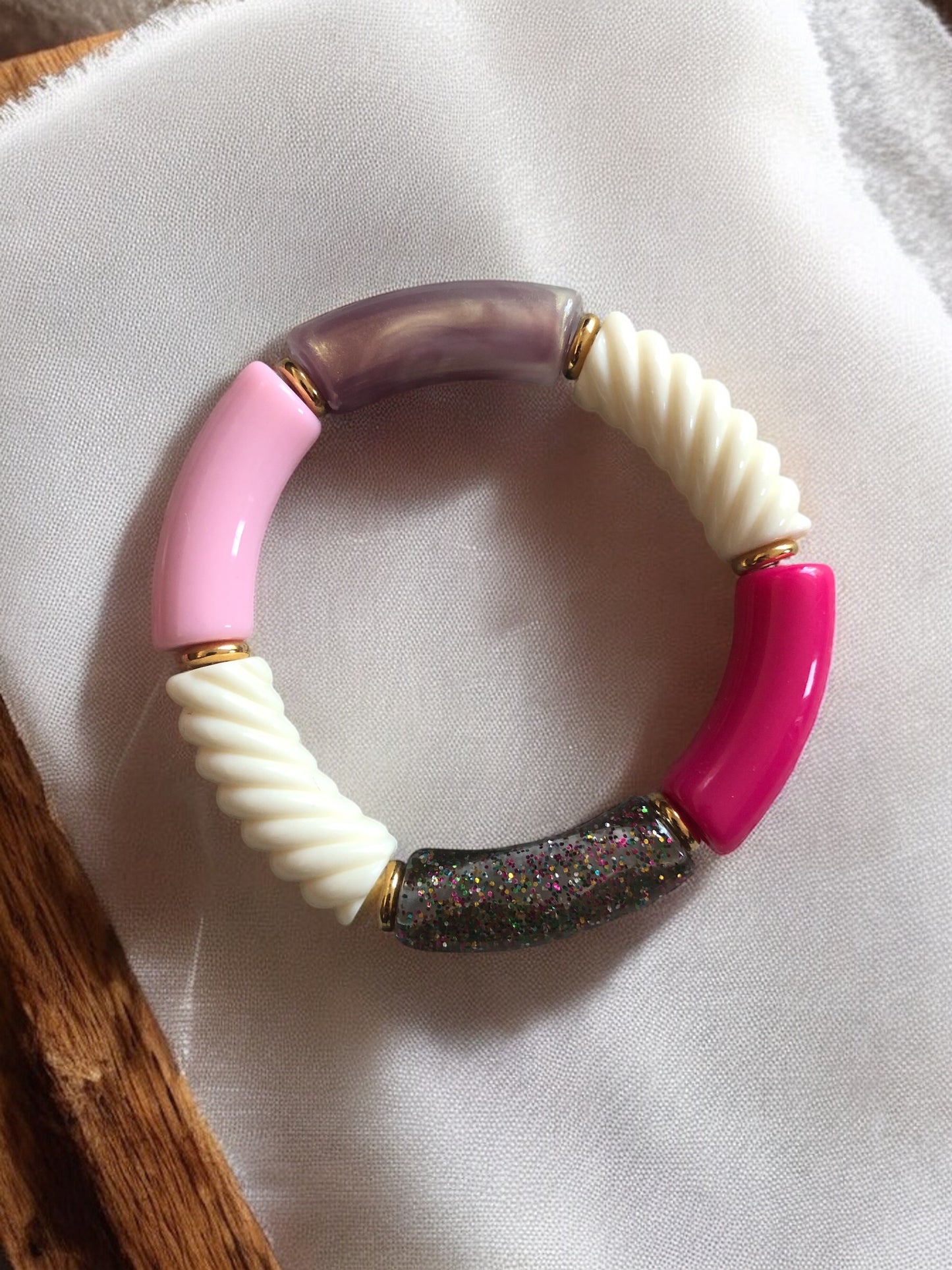 Bracelet tube ton rose