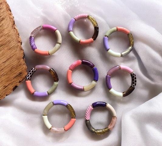 Bracelet tube ton violet et rose