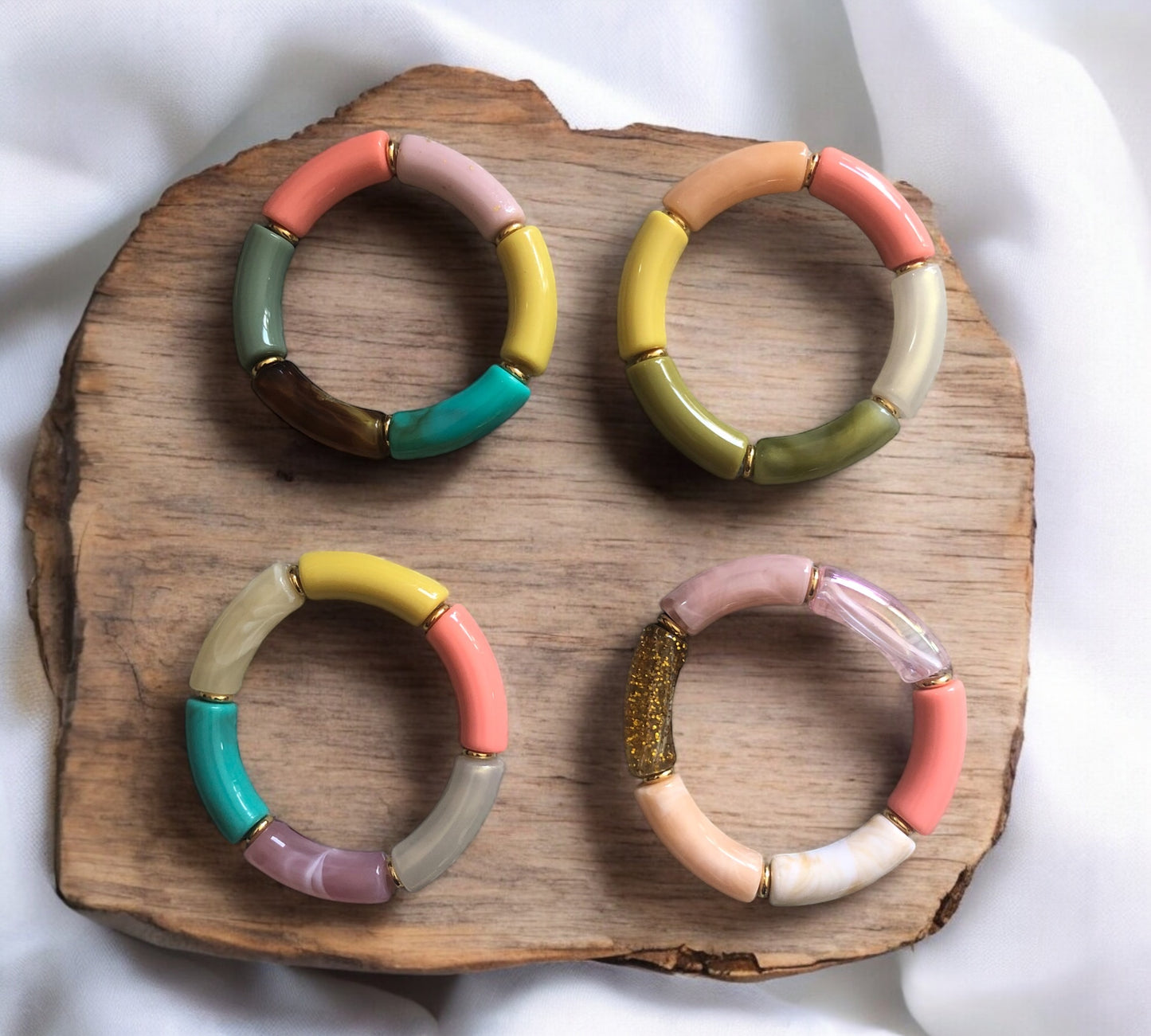 Bracelet tube couleurs d’automne pastel