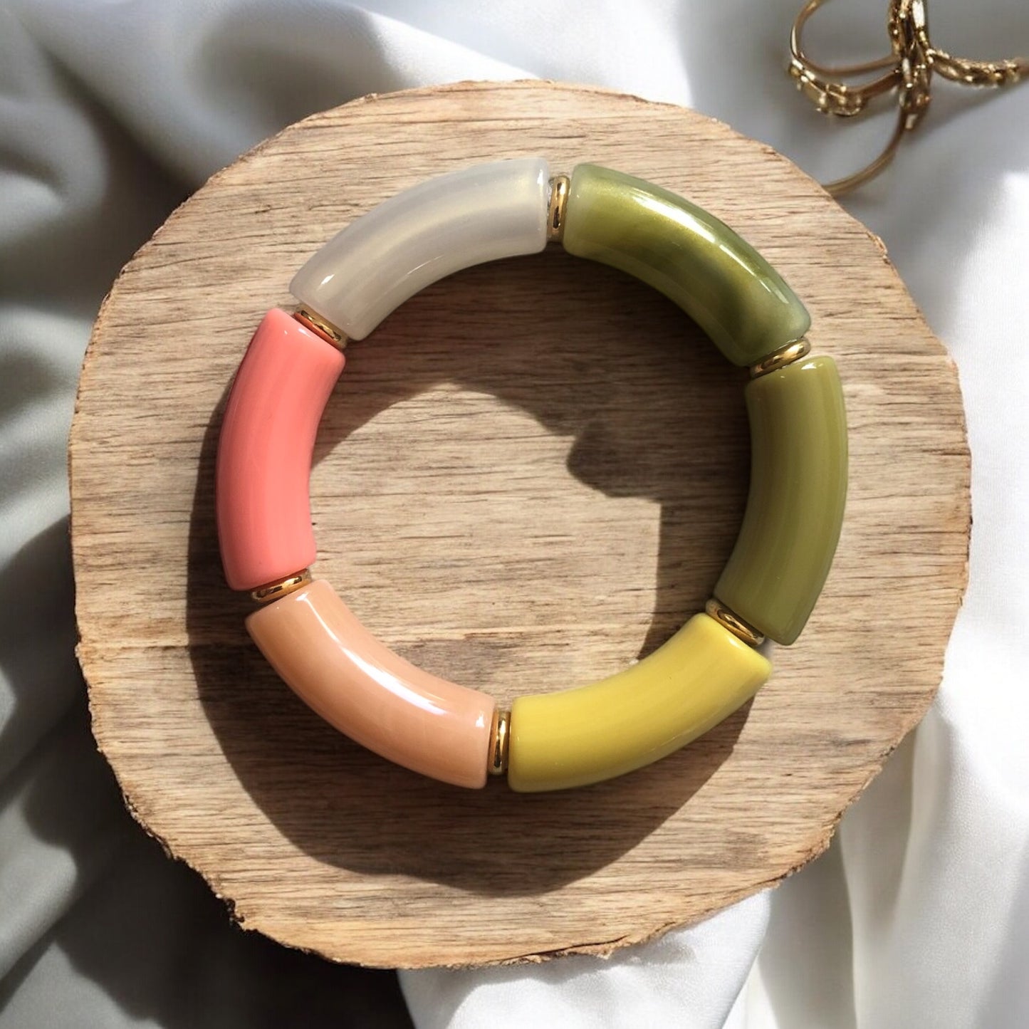 Bracelet tube couleurs d’automne pastel