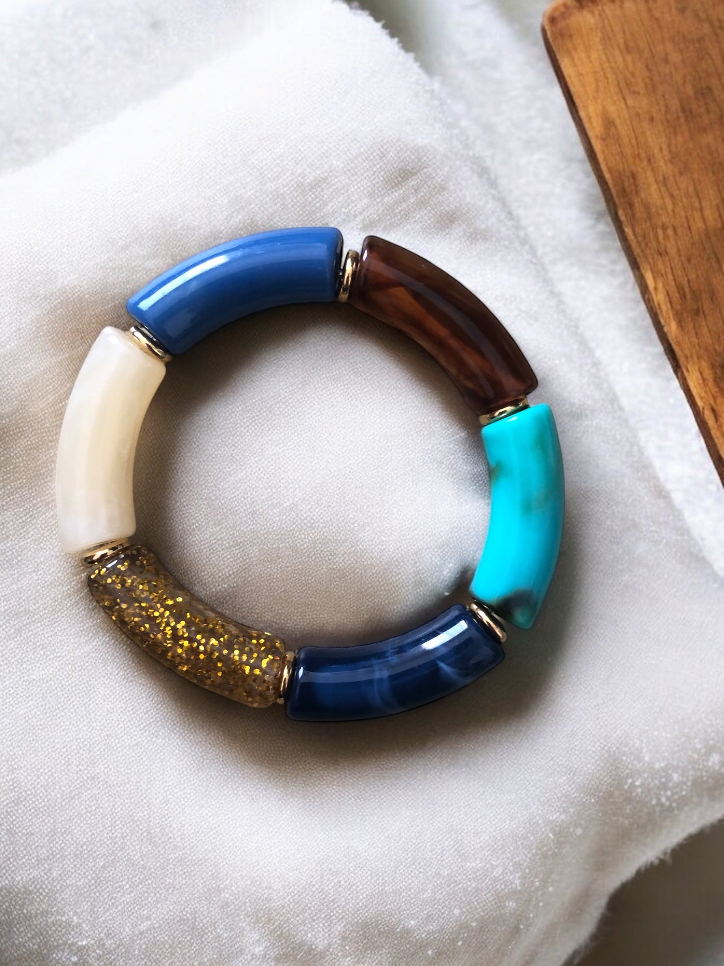 Bracelet tube ton bleu