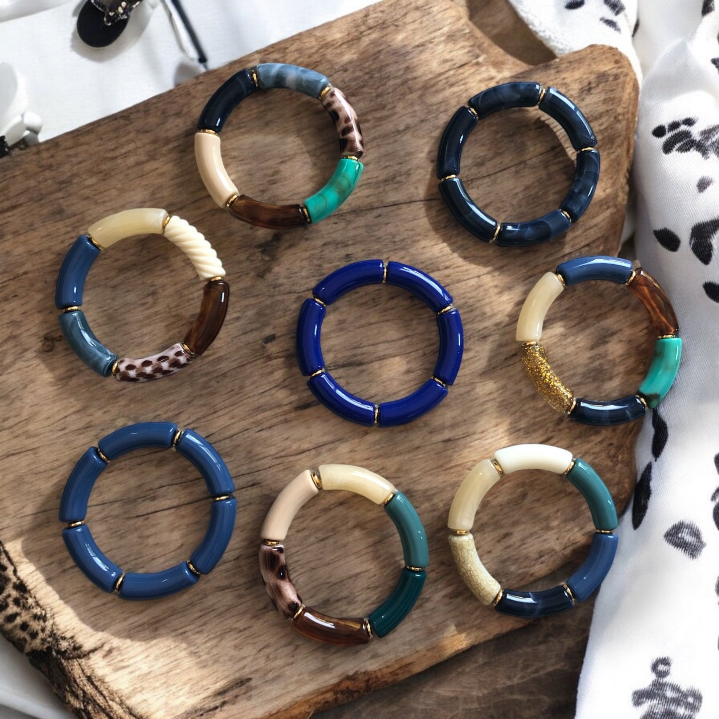 Bracelet tube ton bleu