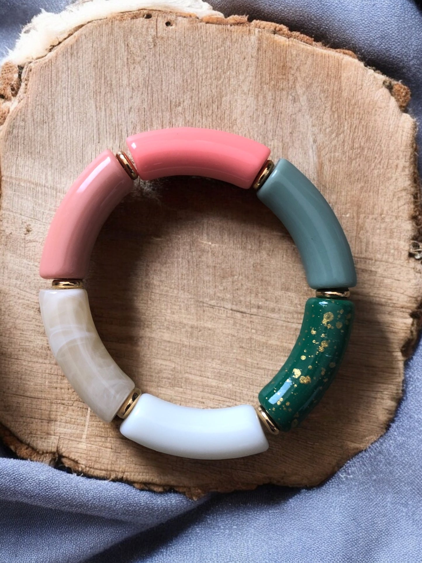 Bracelet tube ton vert