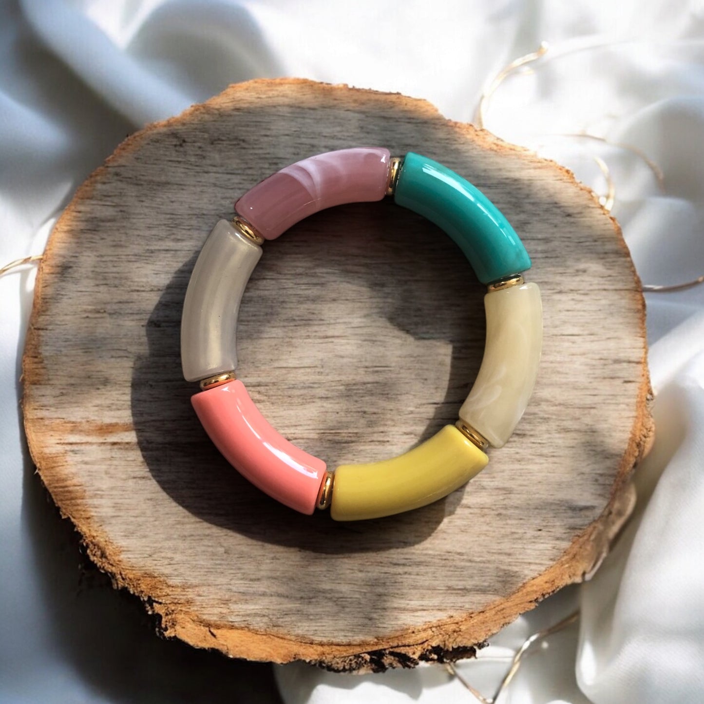 Bracelet tube couleurs d’automne pastel